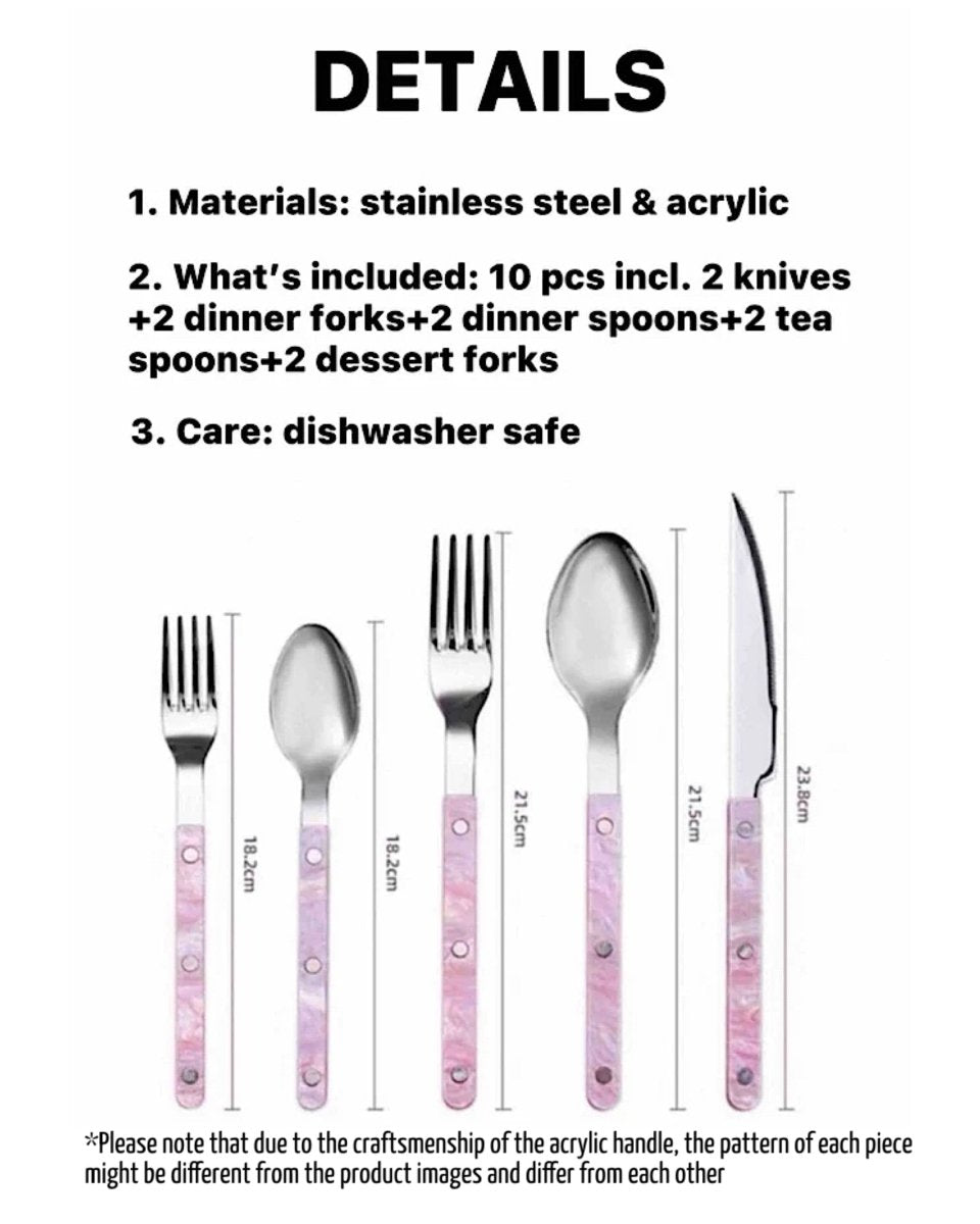 Pinky Elegant Salt Lake Flatware Cutlery Set of 10