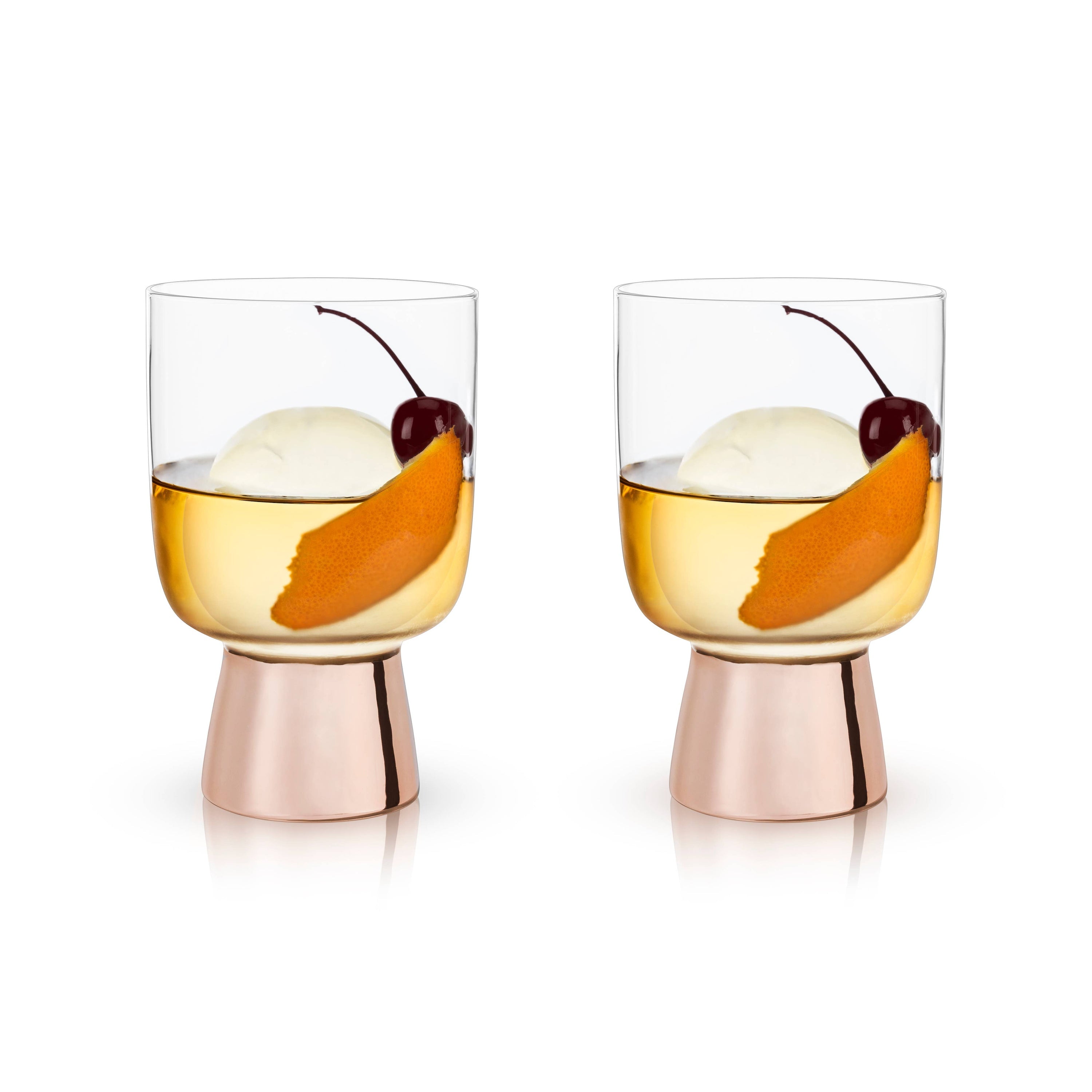 Set of 2 Raye Copper Footed Cocktail Tumblers in Gift Box