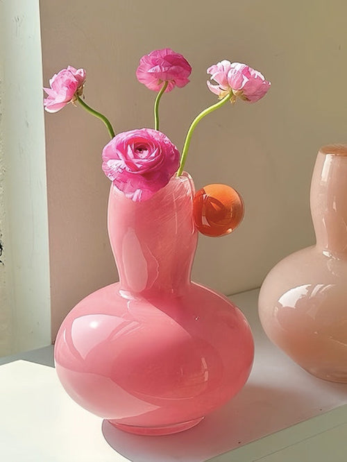 Handblown Jelly Bean Dopamine Flower Vase