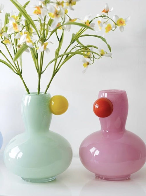 Handblown Jelly Bean Dopamine Flower Vase