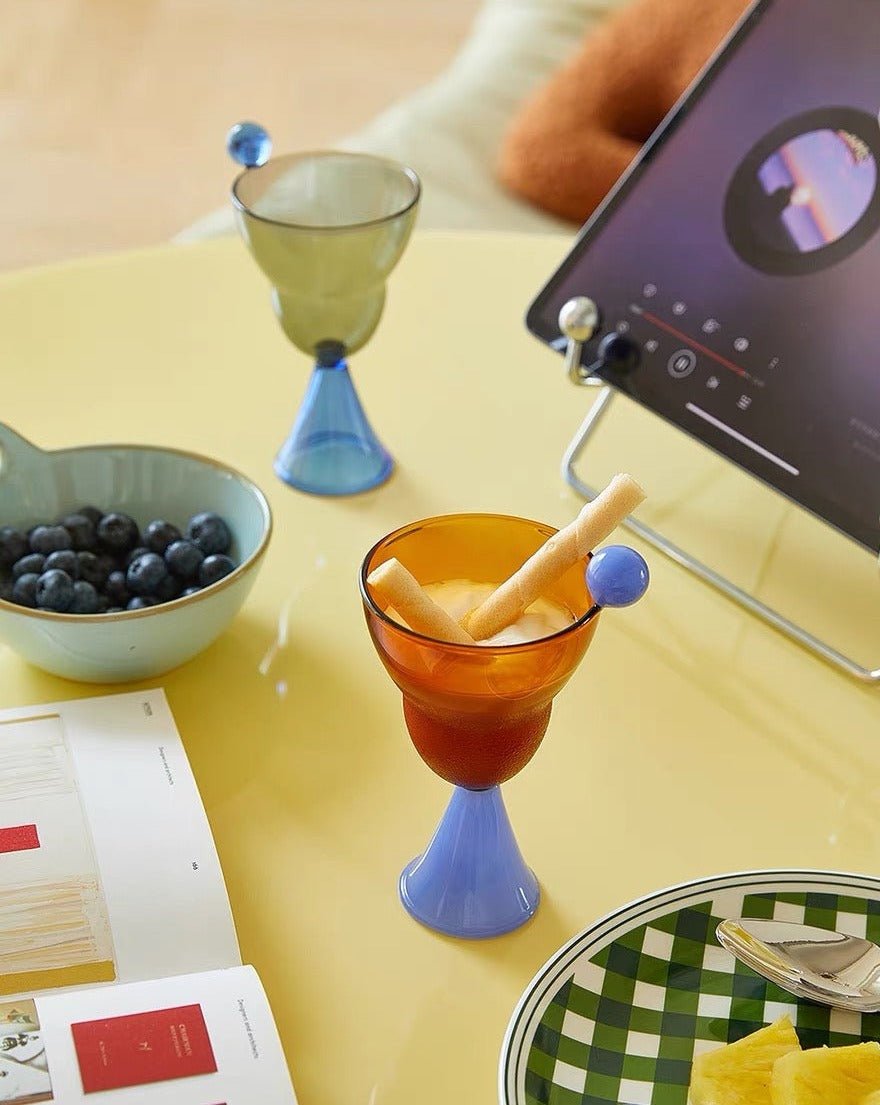 Hand Blown Bonbon Martini Glasses