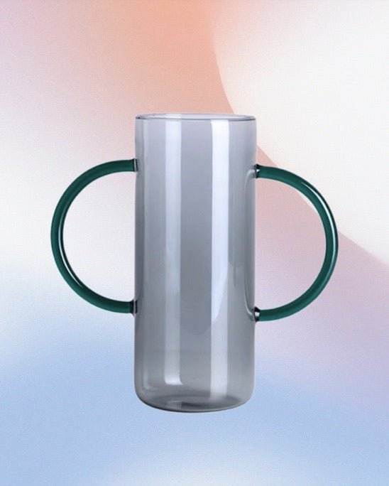 Dual-handle Dopamine Glass Flower Vase