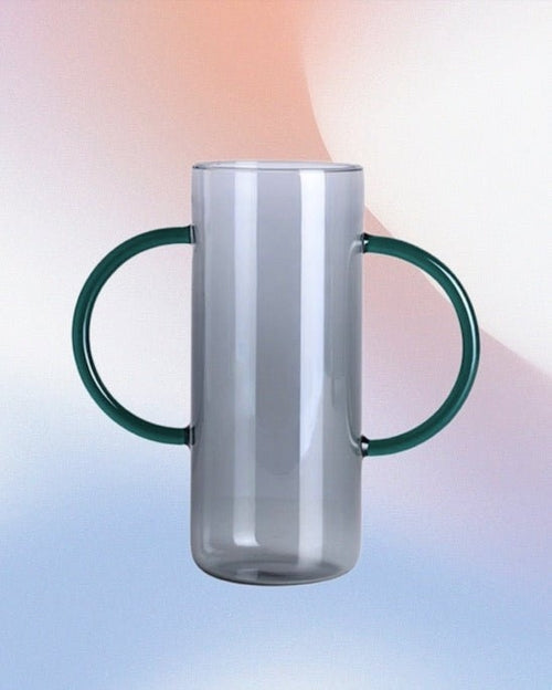 Dual-handle Dopamine Glass Flower Vase