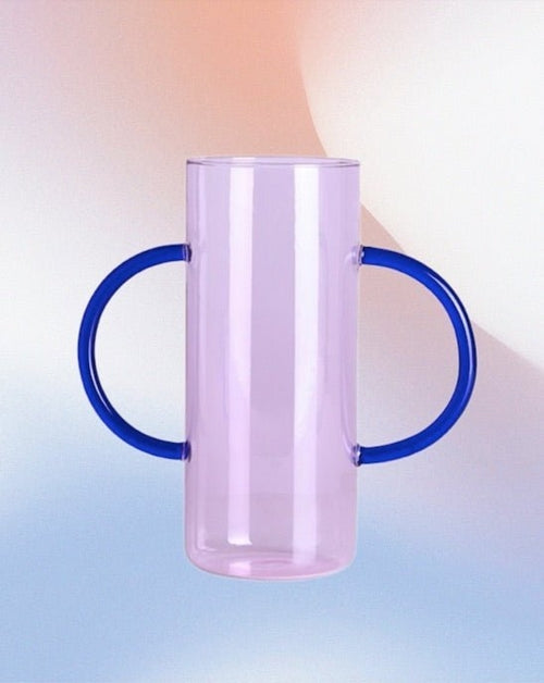 Dual-handle Dopamine Glass Flower Vase