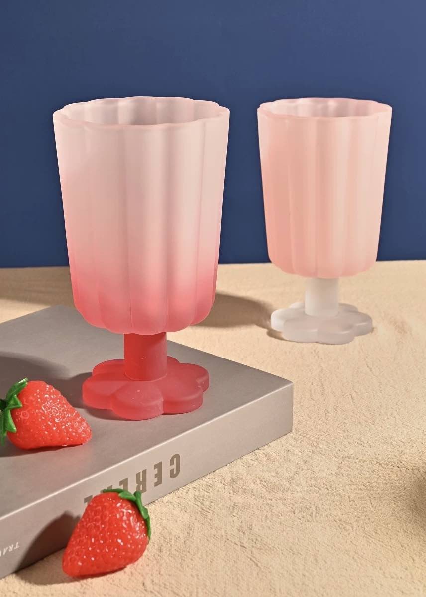 Hand Blown Petal Goblets