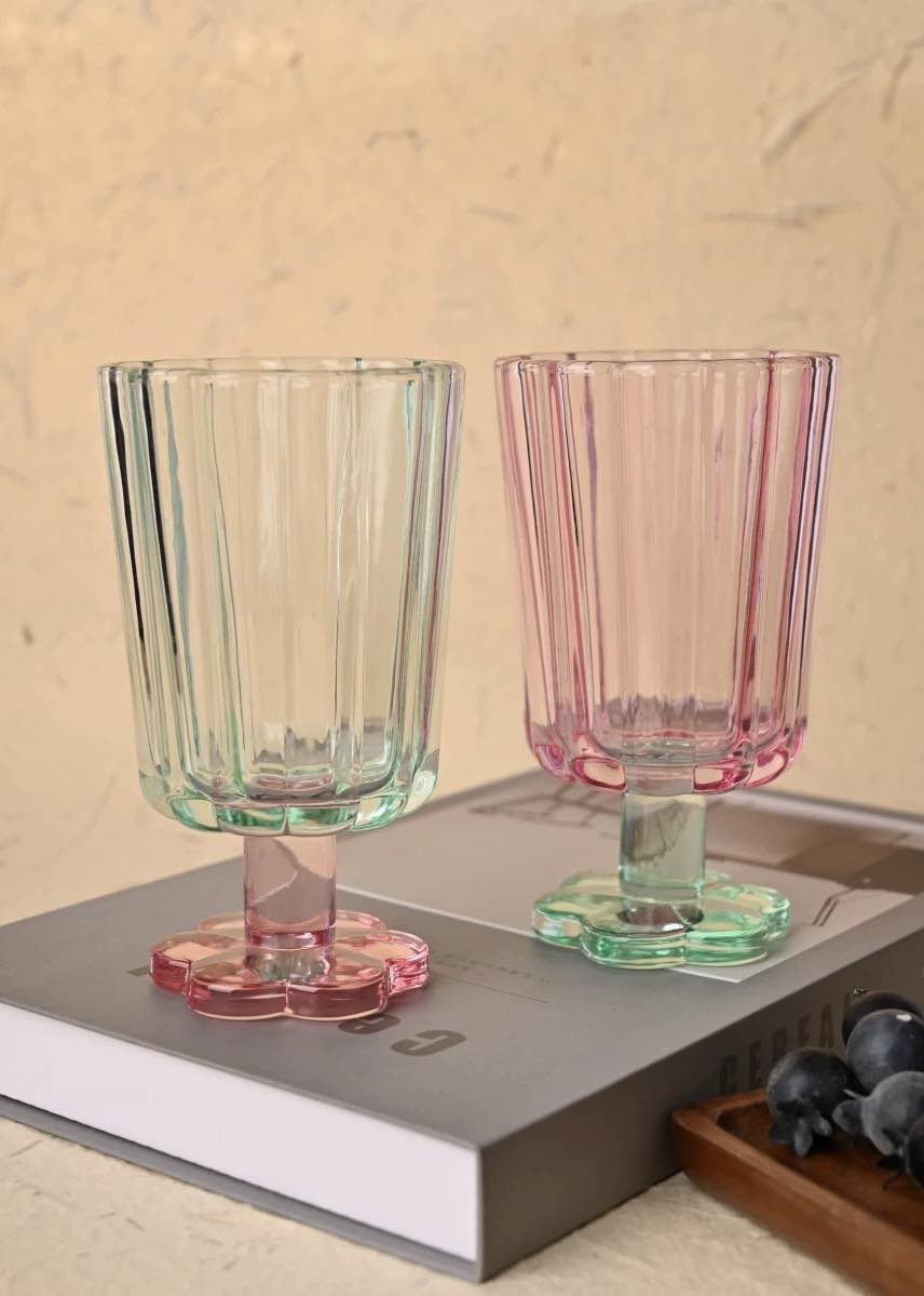 Hand Blown Petal Goblets