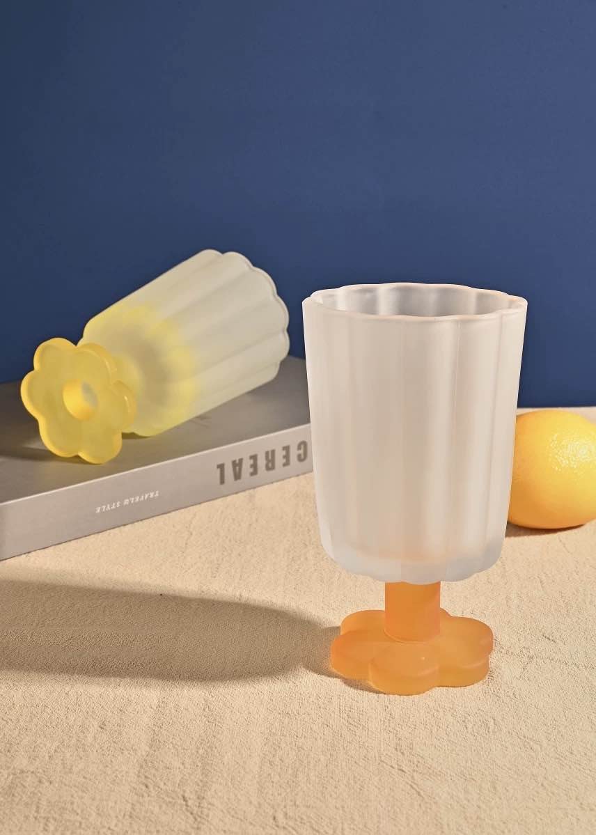 Hand Blown Petal Goblets