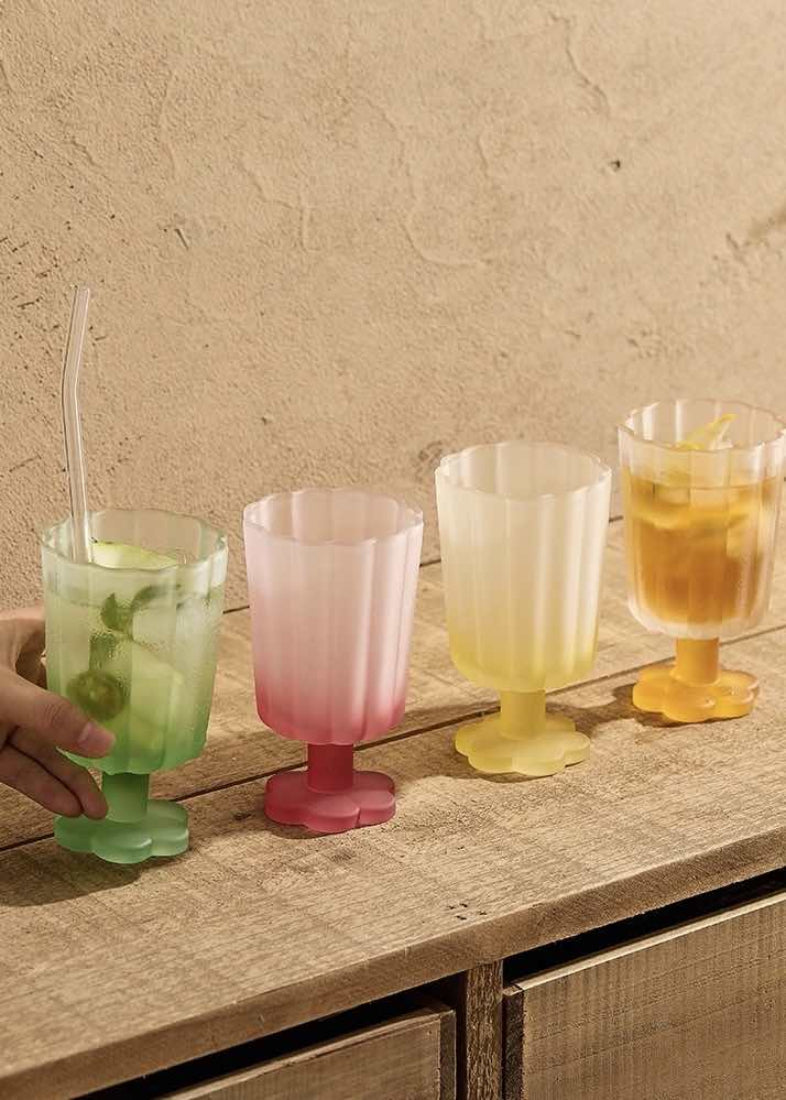 Hand Blown Petal Goblets