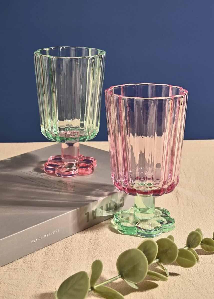 Hand Blown Petal Goblets