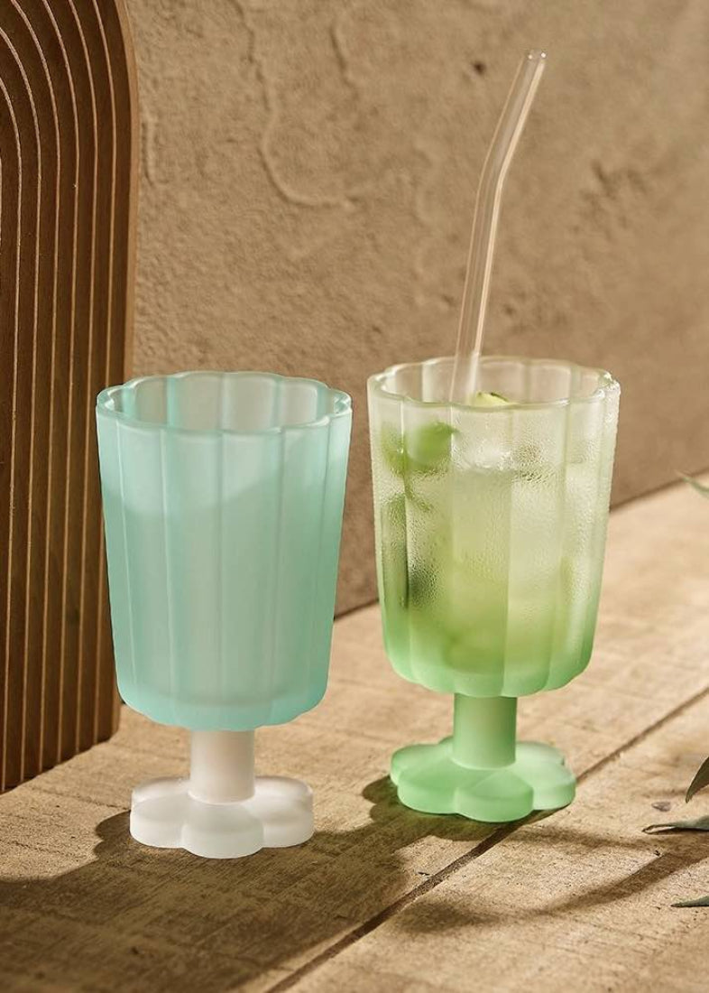 Hand Blown Petal Goblets