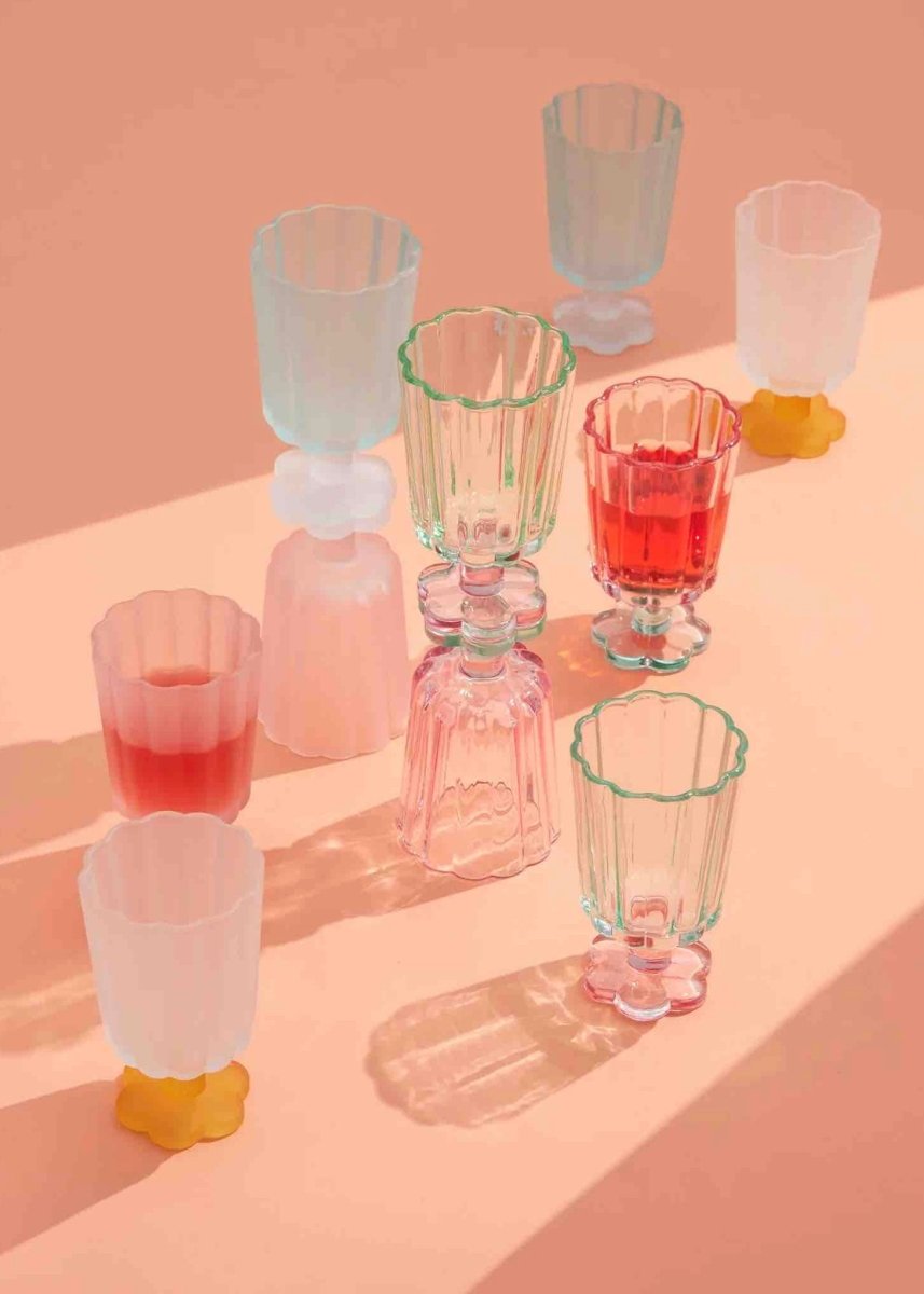 Hand Blown Petal Goblets