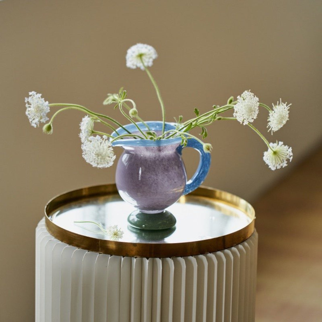 Handblown Bonbon Jug, Whimsical Pitcher, Dopamine Carafe, Glass Pourer