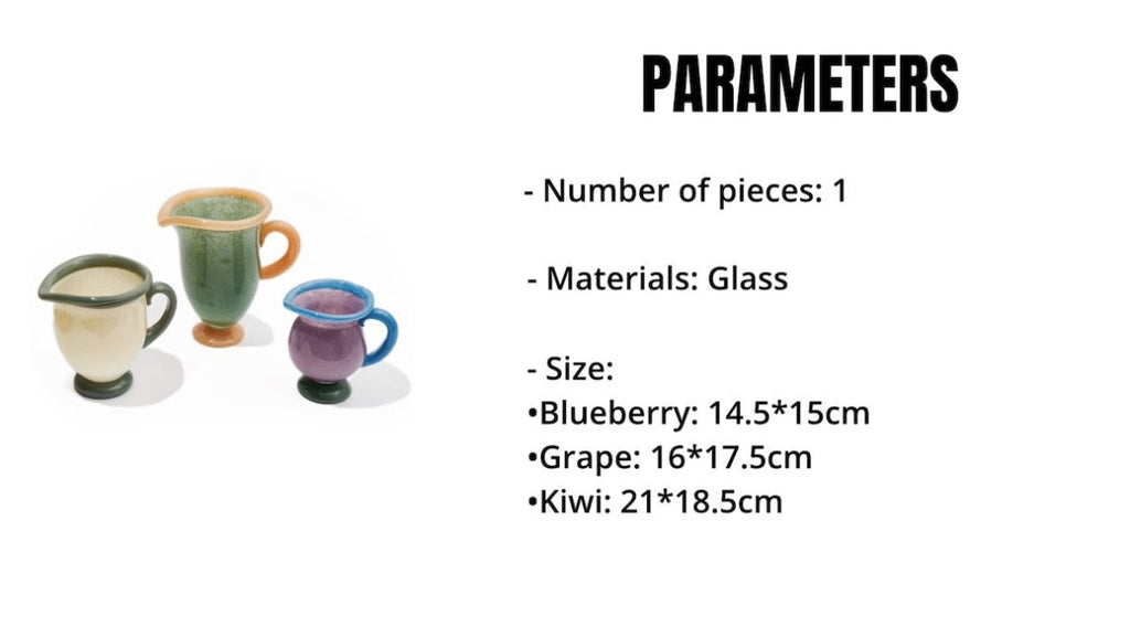 Handblown Bonbon Jug, Whimsical Pitcher, Dopamine Carafe, Glass Pourer
