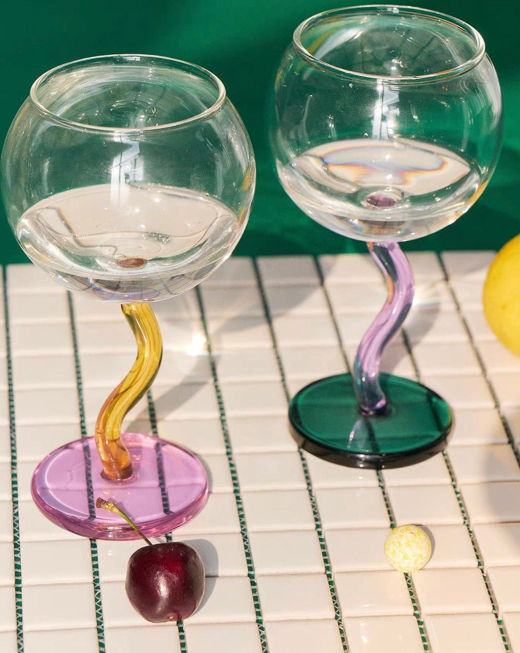 Hand-Blown Bubble Wine Glass
