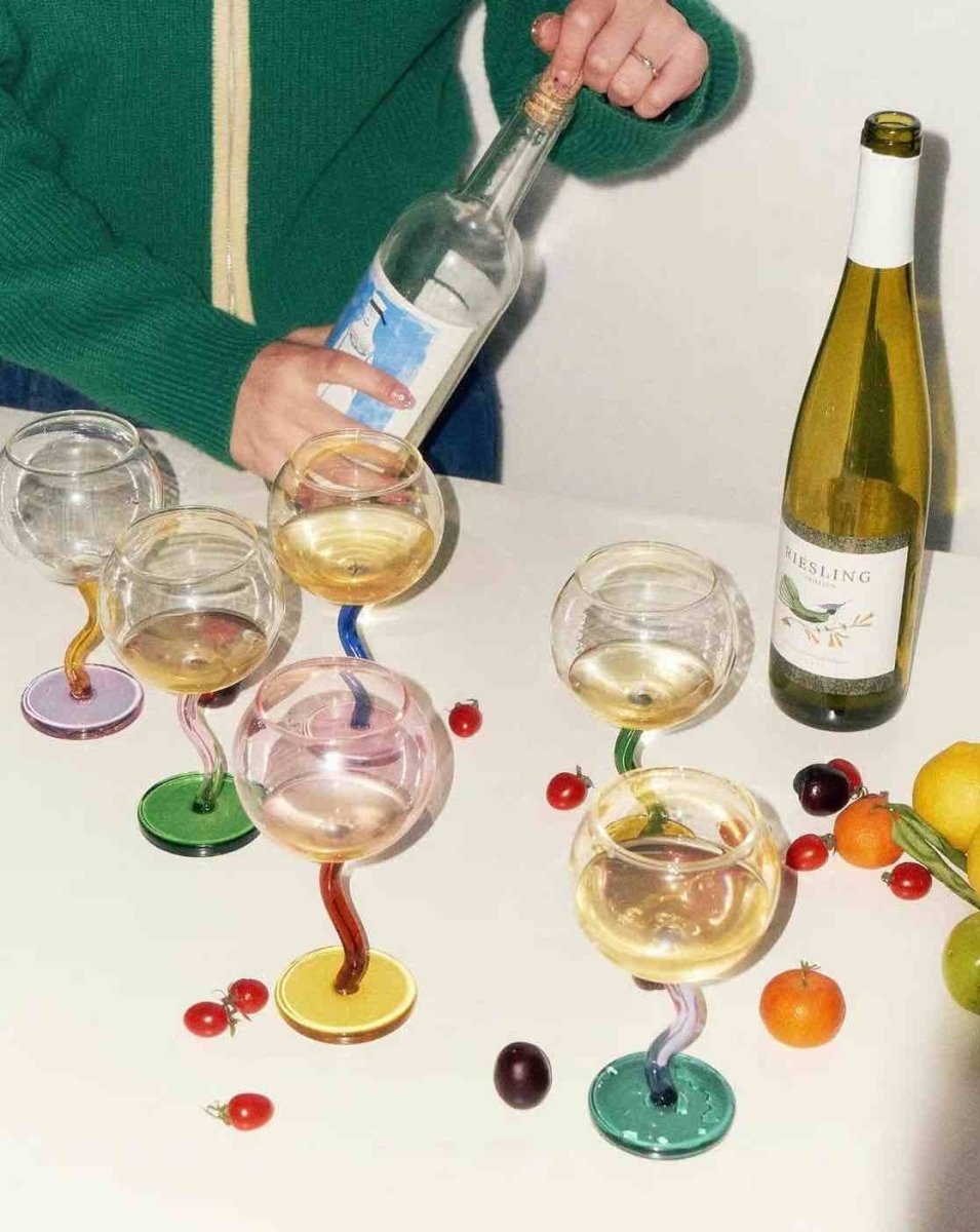 Hand-Blown Bubble Wine Glass