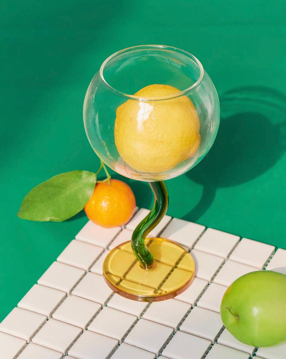 Hand-Blown Bubble Wine Glass