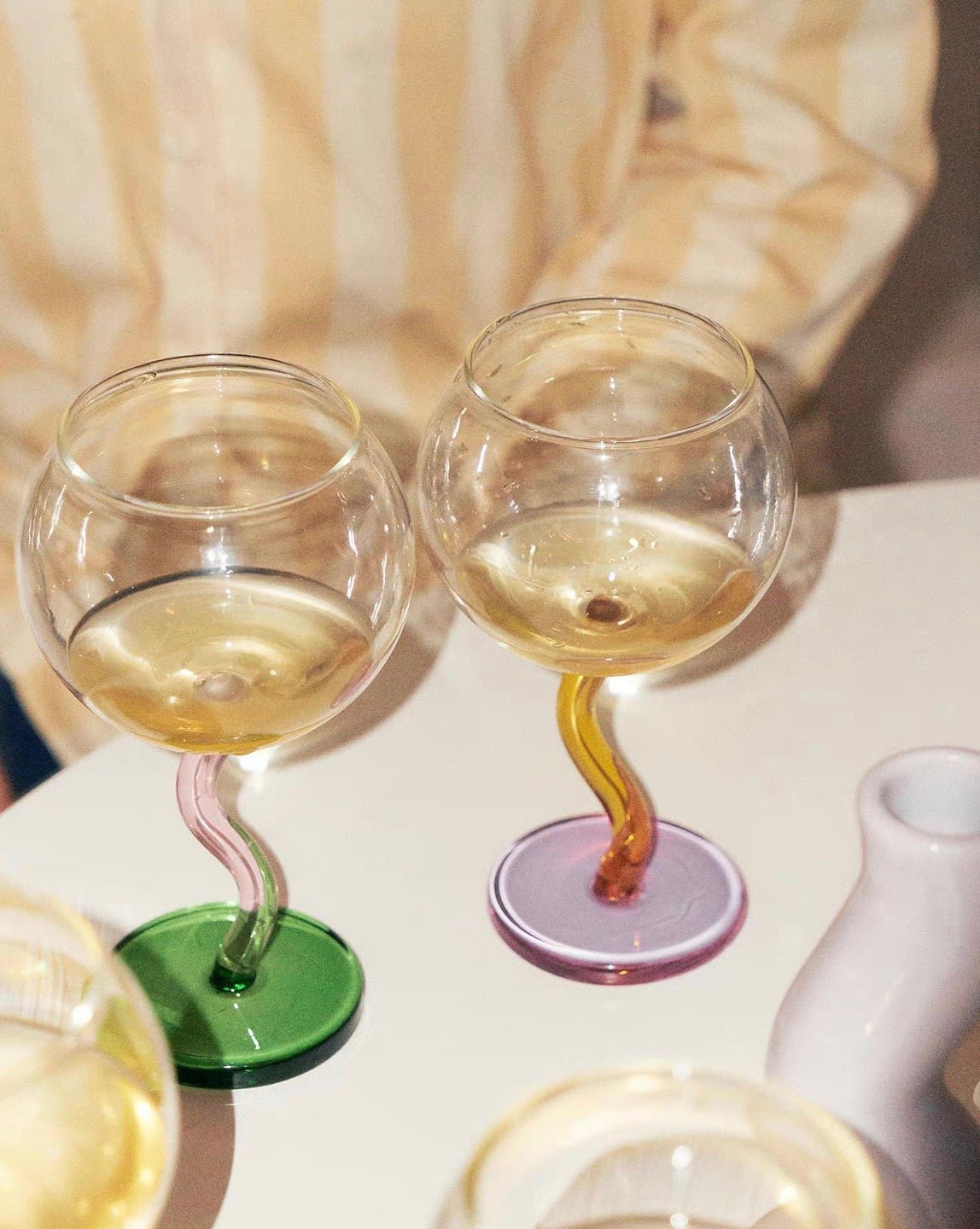 Hand-Blown Bubble Wine Glass
