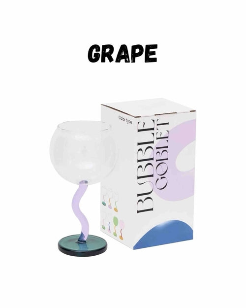 Hand-Blown Bubble Wine Glass