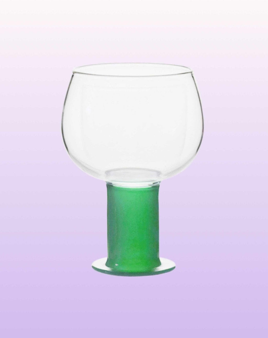 Handblown Whimsical Ecletic Chubby Coloured Wine Glasses Set Of 2
