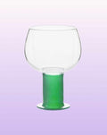 Handblown Whimsical Ecletic Chubby Coloured Wine Glasses Set Of 2