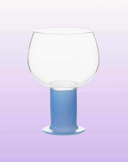 Handblown Whimsical Ecletic Chubby Coloured Wine Glasses Set Of 2
