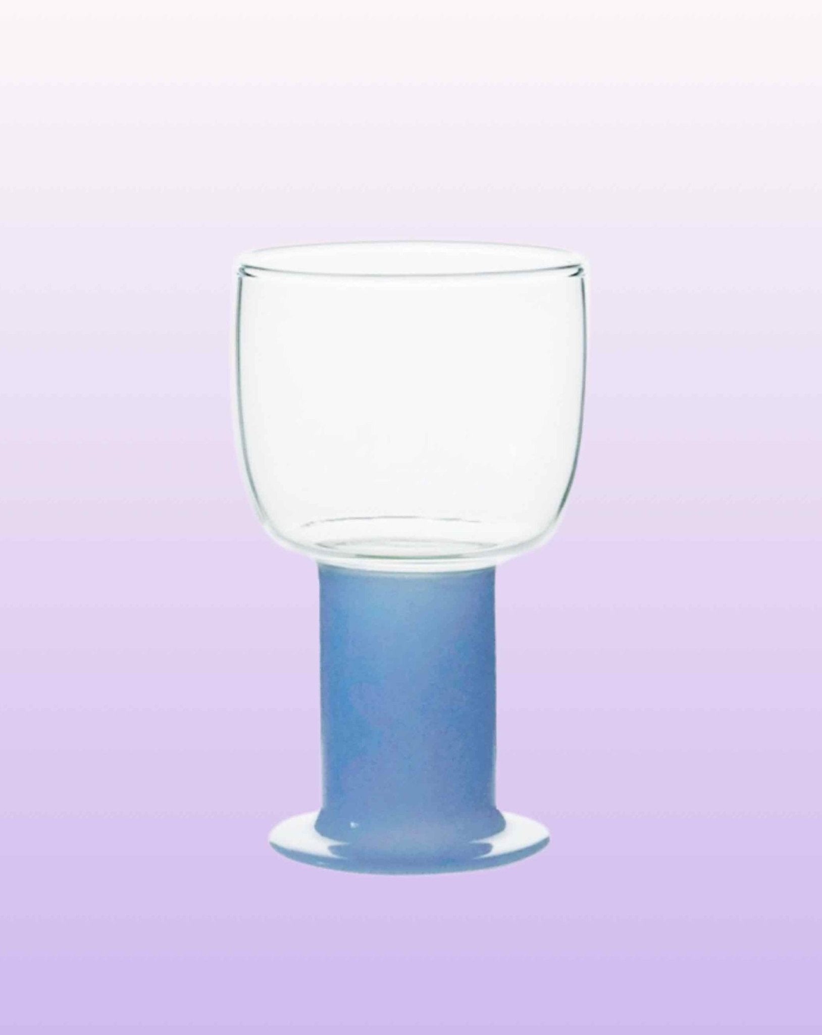 Handblown Whimsical Ecletic Chubby Coloured Wine Glasses Set Of 2