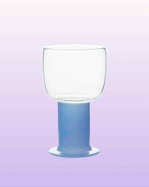 Handblown Whimsical Ecletic Chubby Coloured Wine Glasses Set Of 2