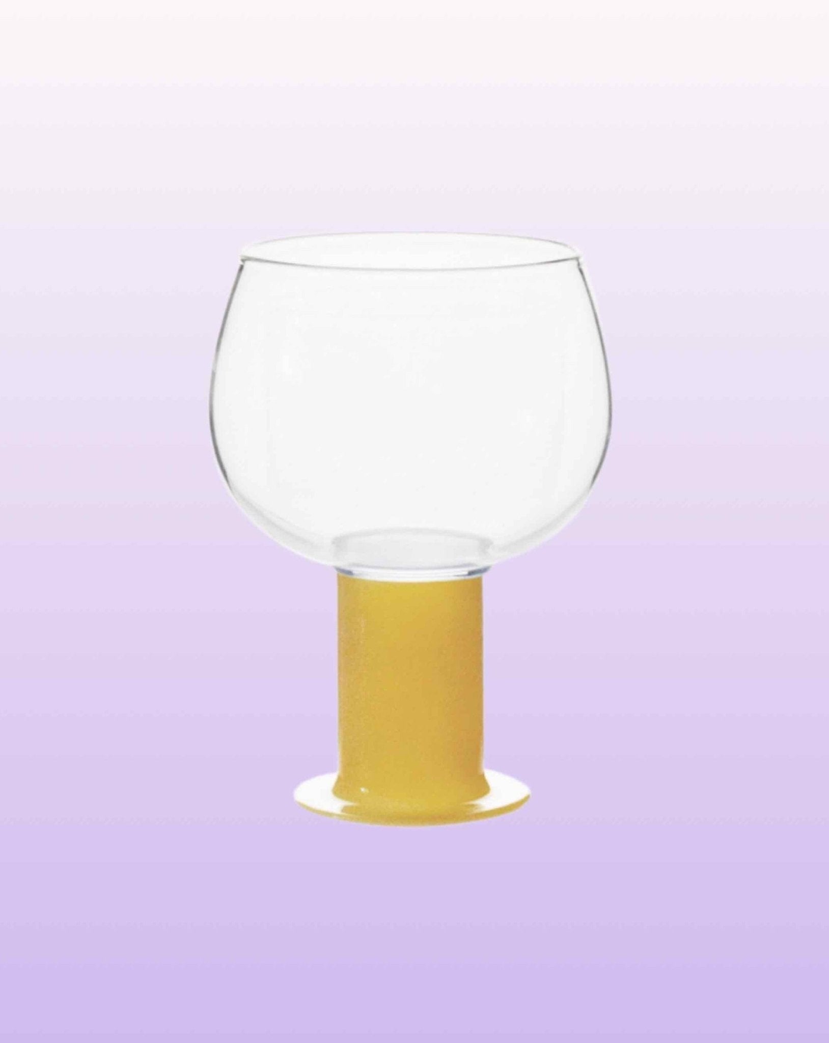 Handblown Whimsical Ecletic Chubby Coloured Wine Glasses Set Of 2