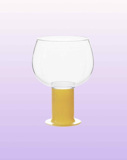 Handblown Whimsical Ecletic Chubby Coloured Wine Glasses Set Of 2