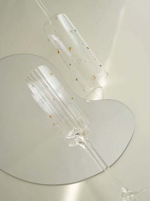 Set of 2 Rainbow Sprinkles Champagne Flutes