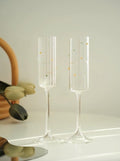 Set of 2 Rainbow Sprinkles Champagne Flutes