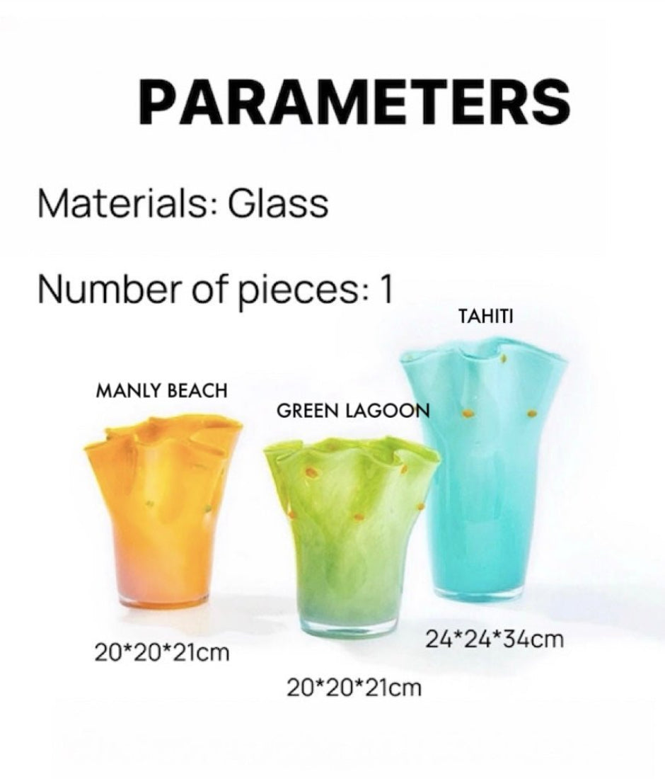 Handblown Wavy Whimsical Glass Vase