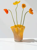 Handblown Wavy Whimsical Glass Vase