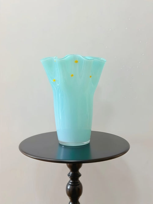Handblown Wavy Whimsical Glass Vase