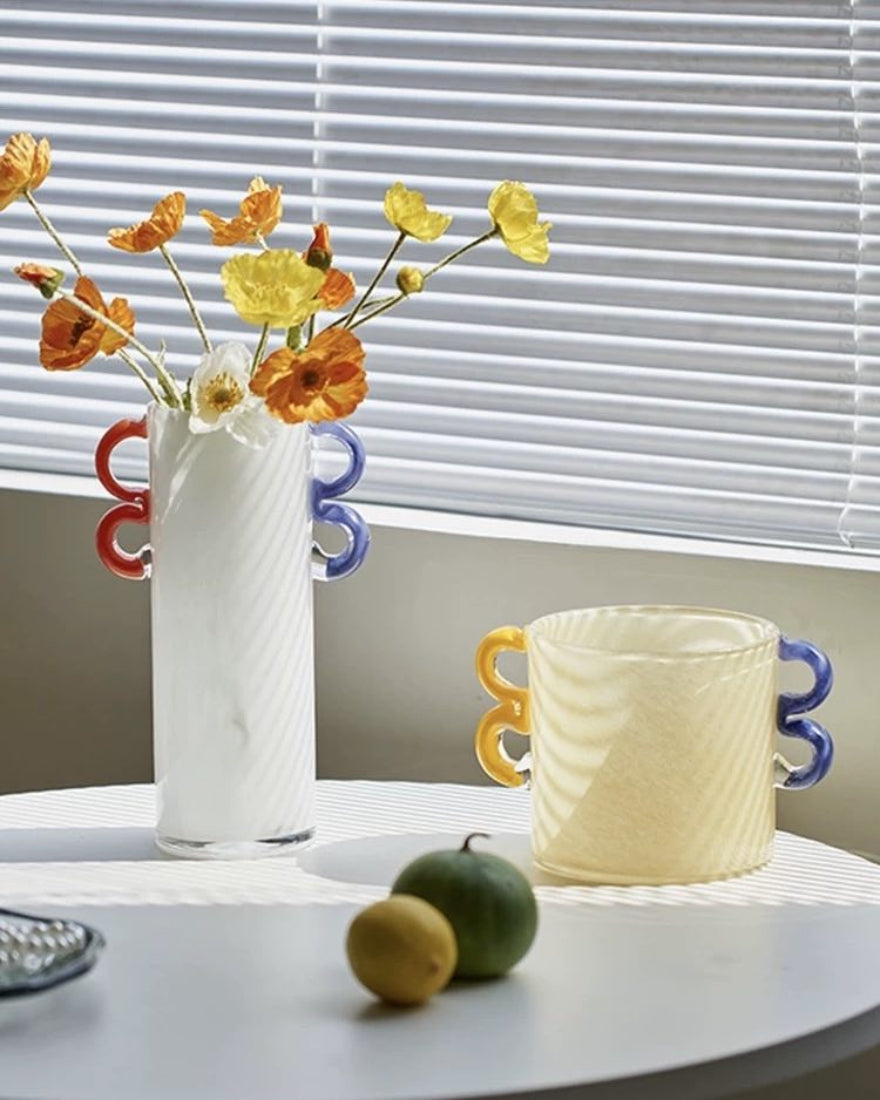 Handblown Whimsical Cylinder Vase