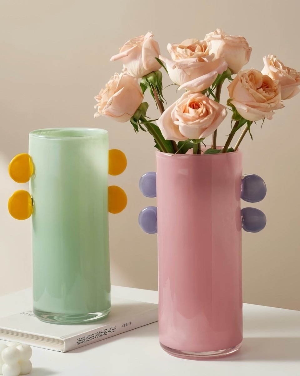 Handblown Whimsical Cylinder Vase