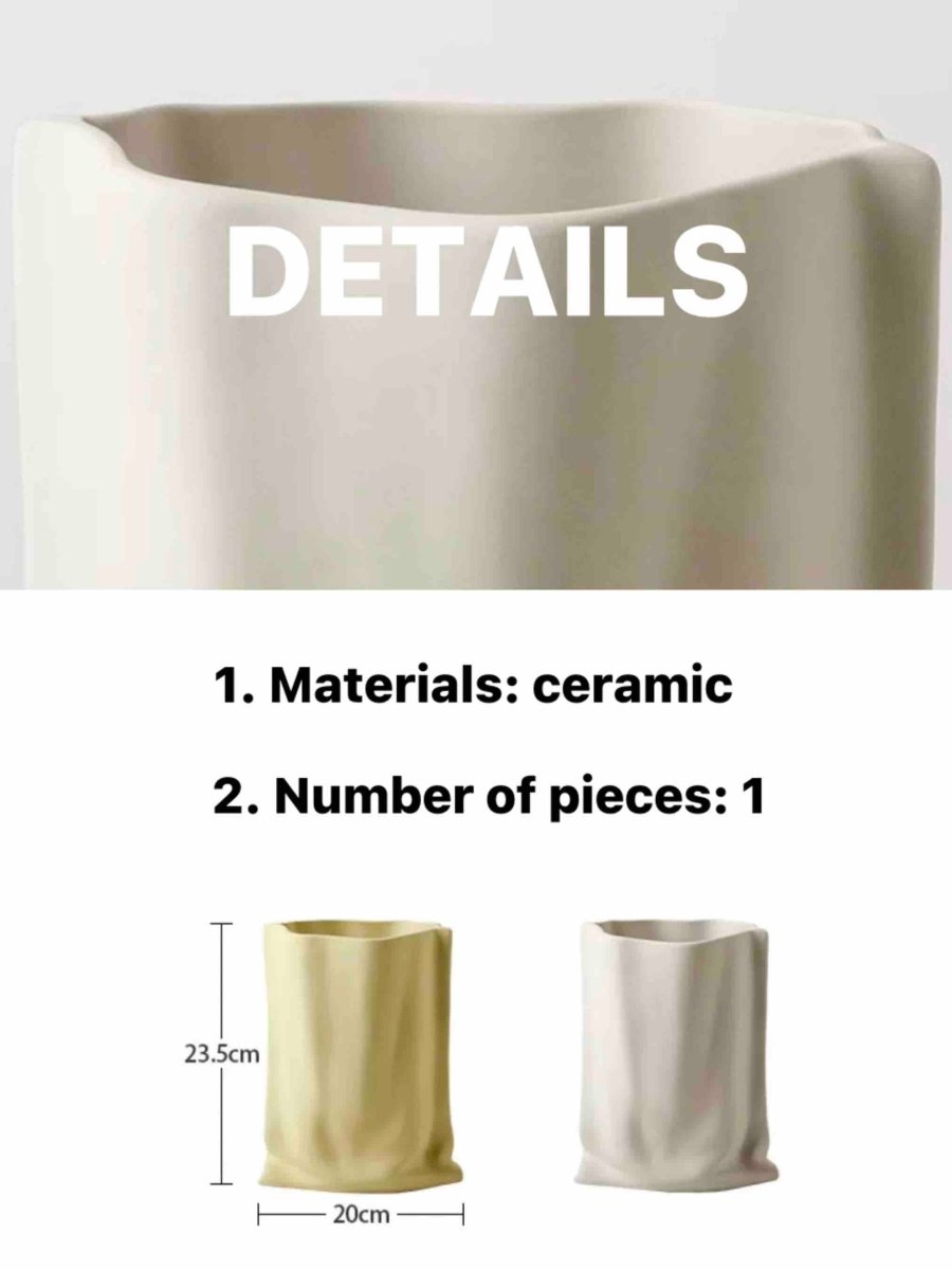 Handmade Ceramic Wrinkle Vase