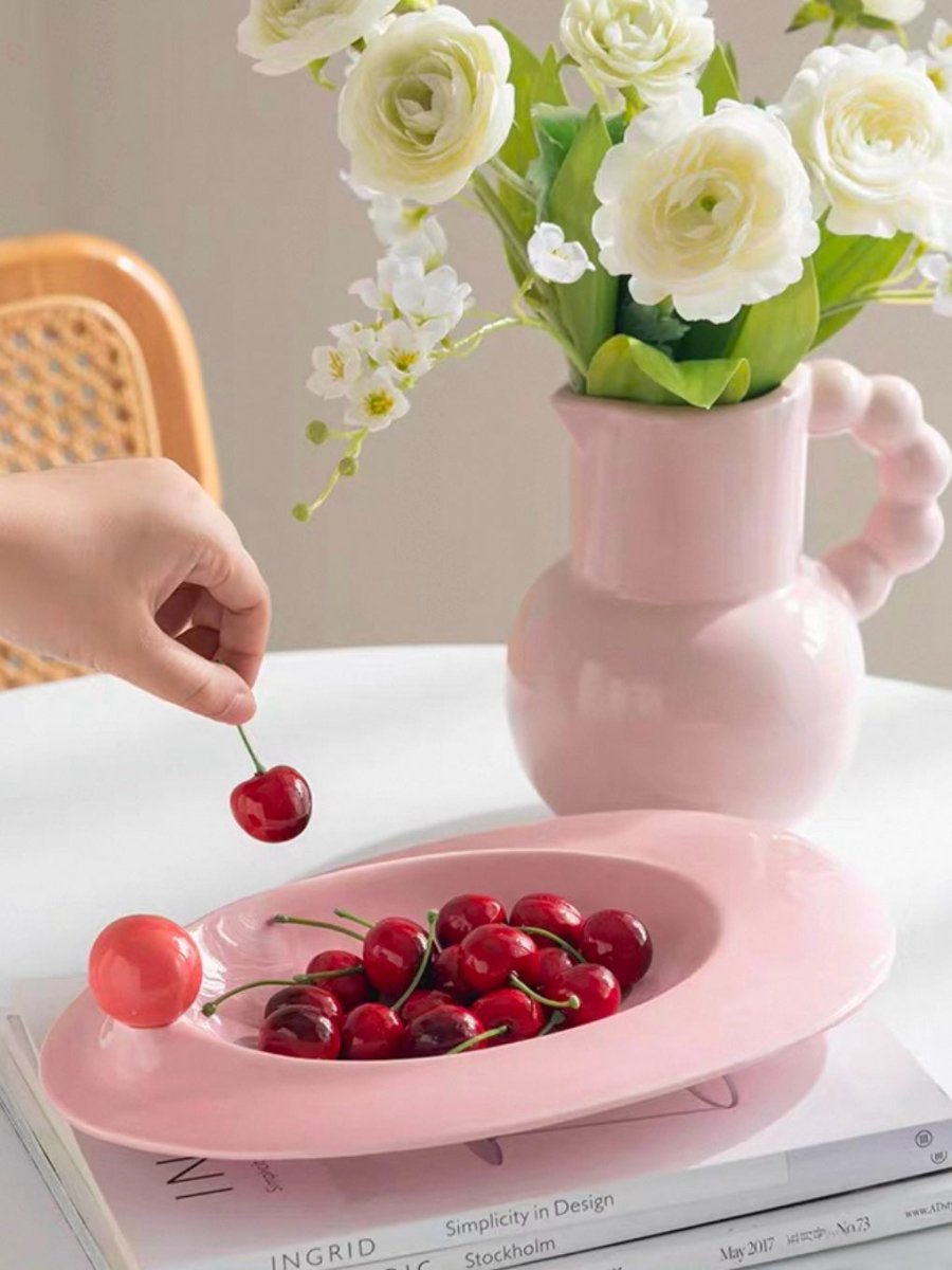 Handmade Jelly Bean Ceramic Rim Soup Bowl
