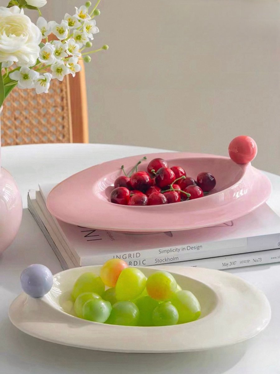 Handmade Jelly Bean Ceramic Rim Soup Bowl