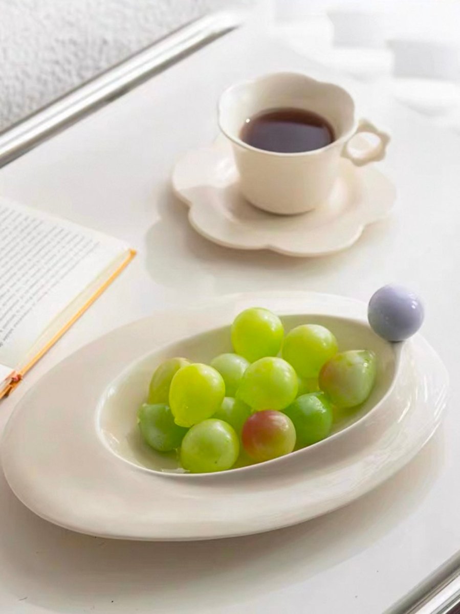 Handmade Jelly Bean Ceramic Rim Soup Bowl