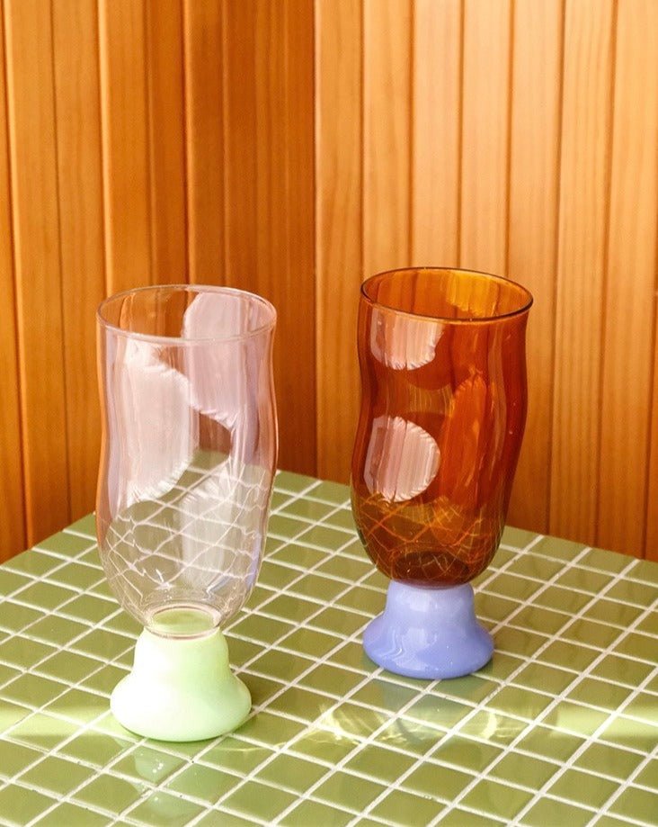 Handmade Wavy Beer Glasses