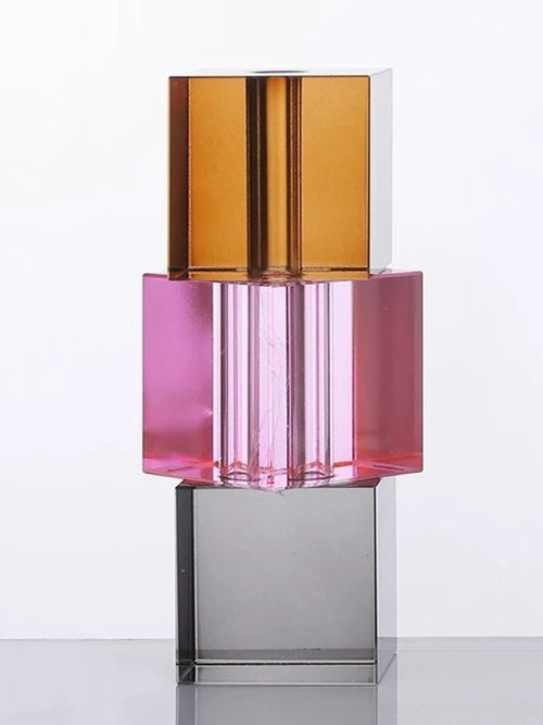 Modern Crystal Cube Bud Vase