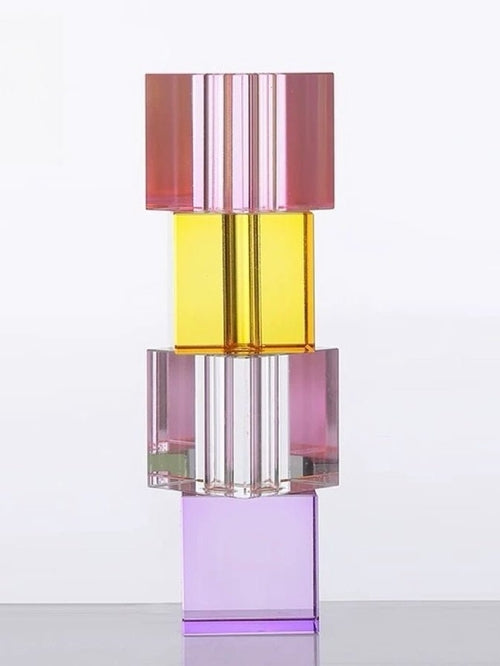 Modern Crystal Cube Bud Vase