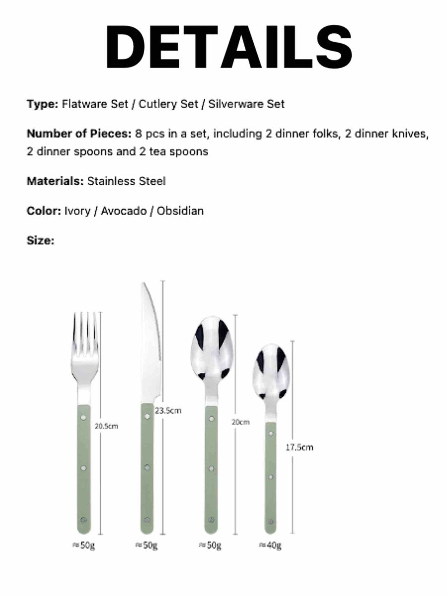 Elegant Modern Nordic Flatware Set Of 8