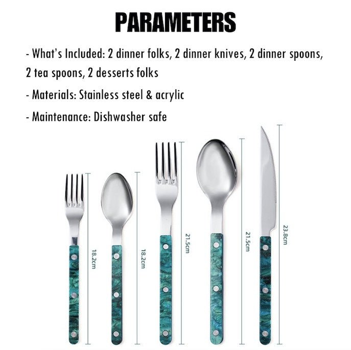 Set Of 10 Pcs Modern Elegant Terra Flatware